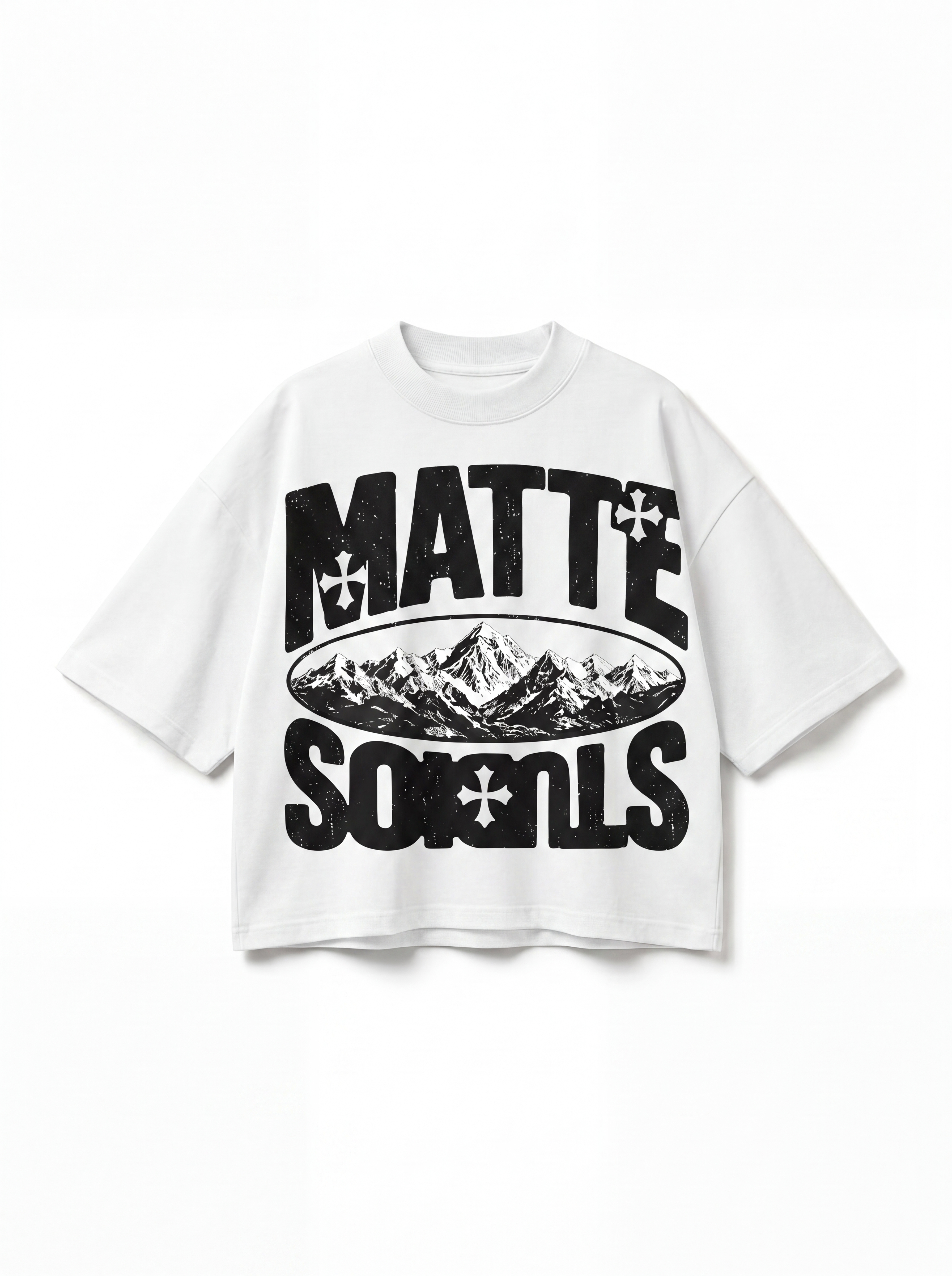 Matte Socials Crop Tee White